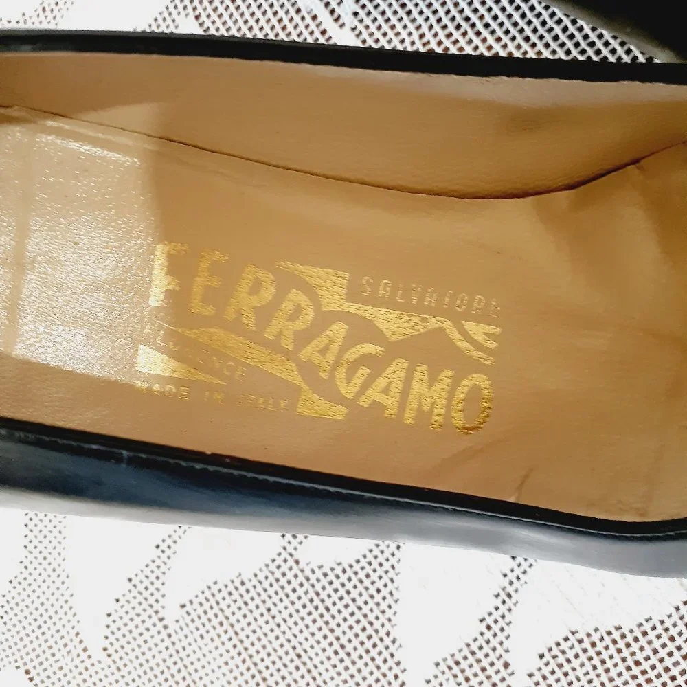 Salvatore Ferragamo black leather